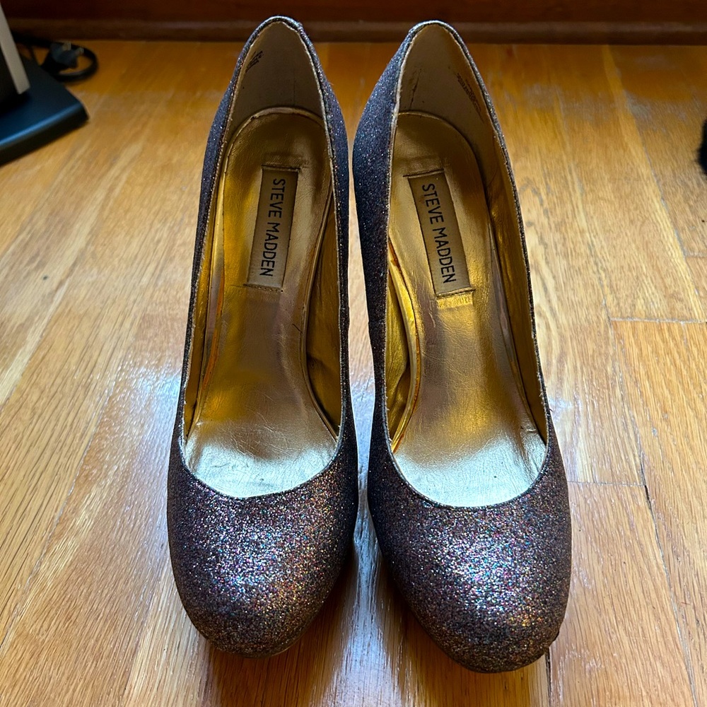 Steve Madden multi-color glitter heels